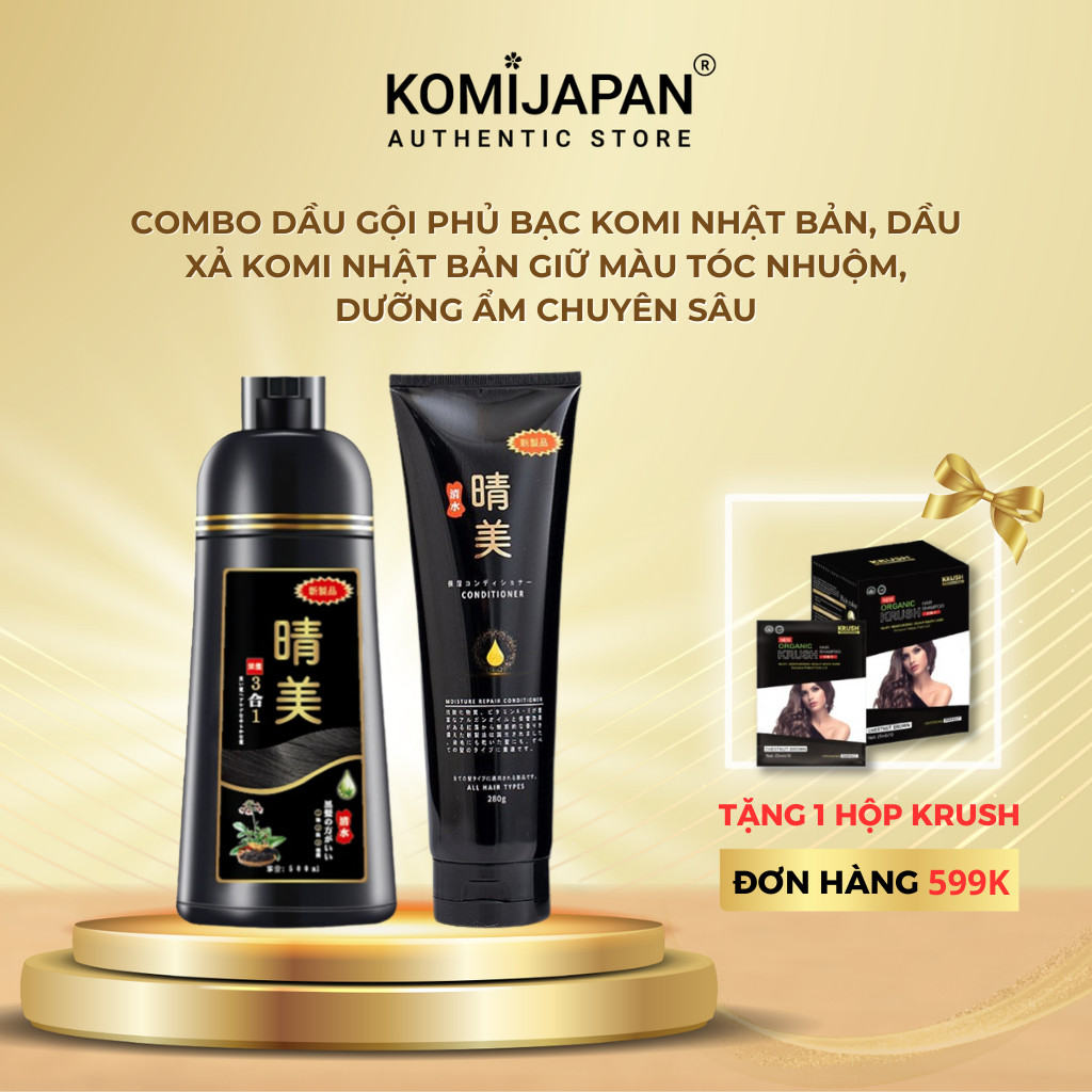 Bộ dầu gội nhuộm tóc & dầu xả Komi Nhật Bản