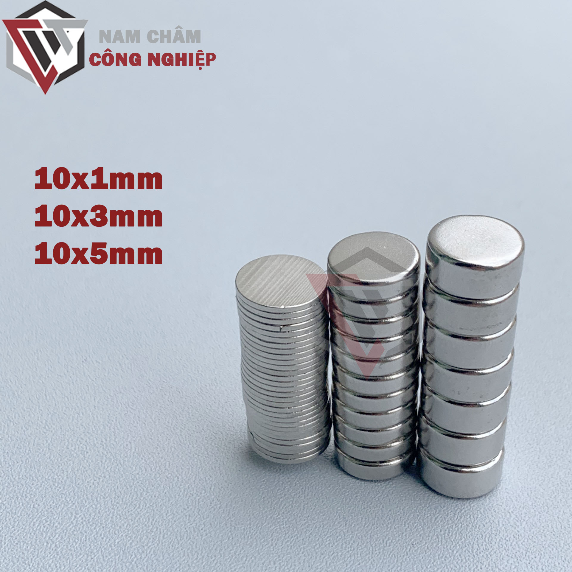 10 Viên nam châm tròn kích thước 10x1mm, 10x3mm, 10x5mm nam châm giá rẻ