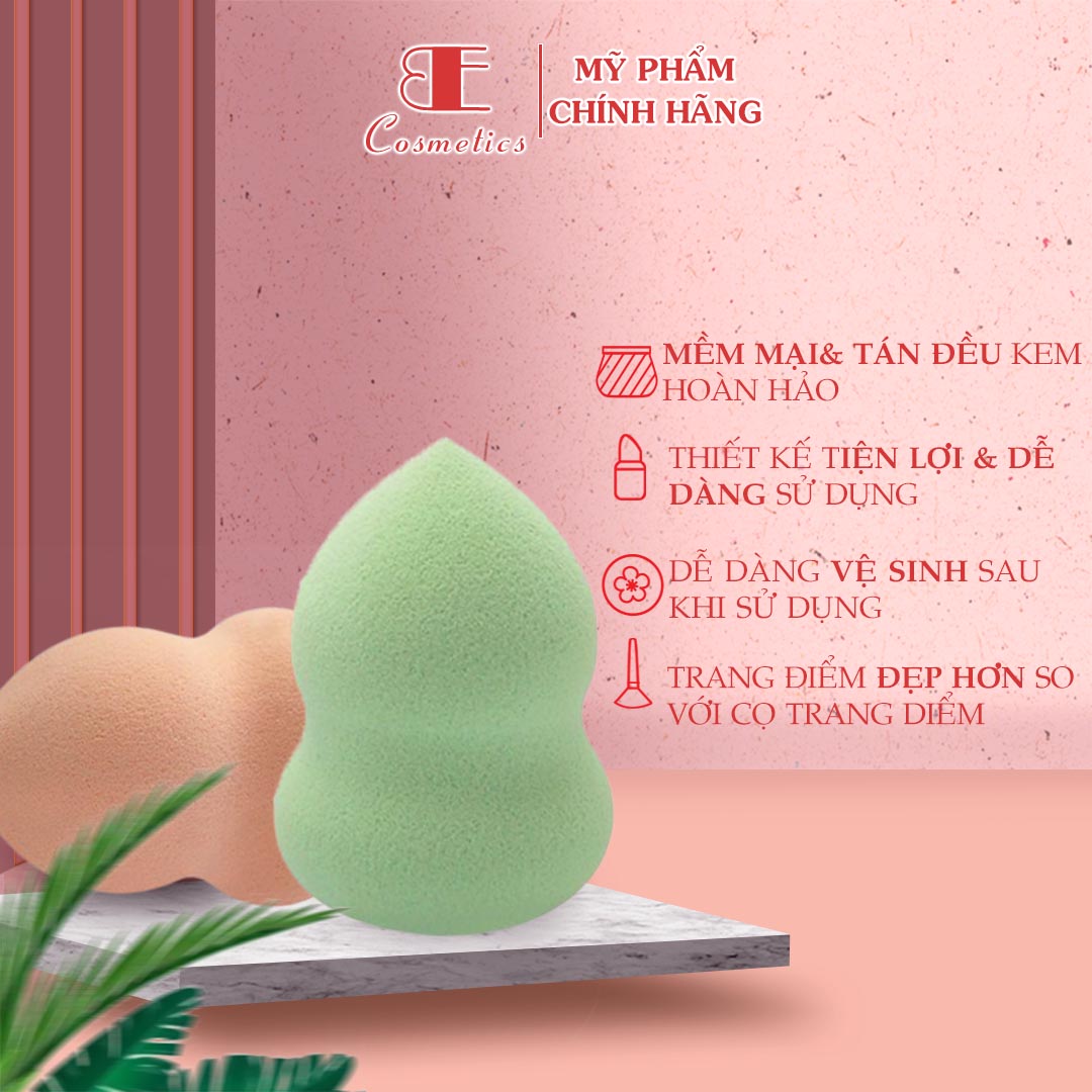 Mút trang điểm hình hồ lô, mút trang điểm hình giọt nước, cọ trang điểm mềm mại êm ái hình hồ lô, bông trang điểm, phụ kiện trang điểm (MTD0001), Ebi Cosmetics