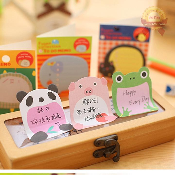 Combo 3 Giấy nhớ hình thú – Giấy note ghi chú hình thú dễ thương