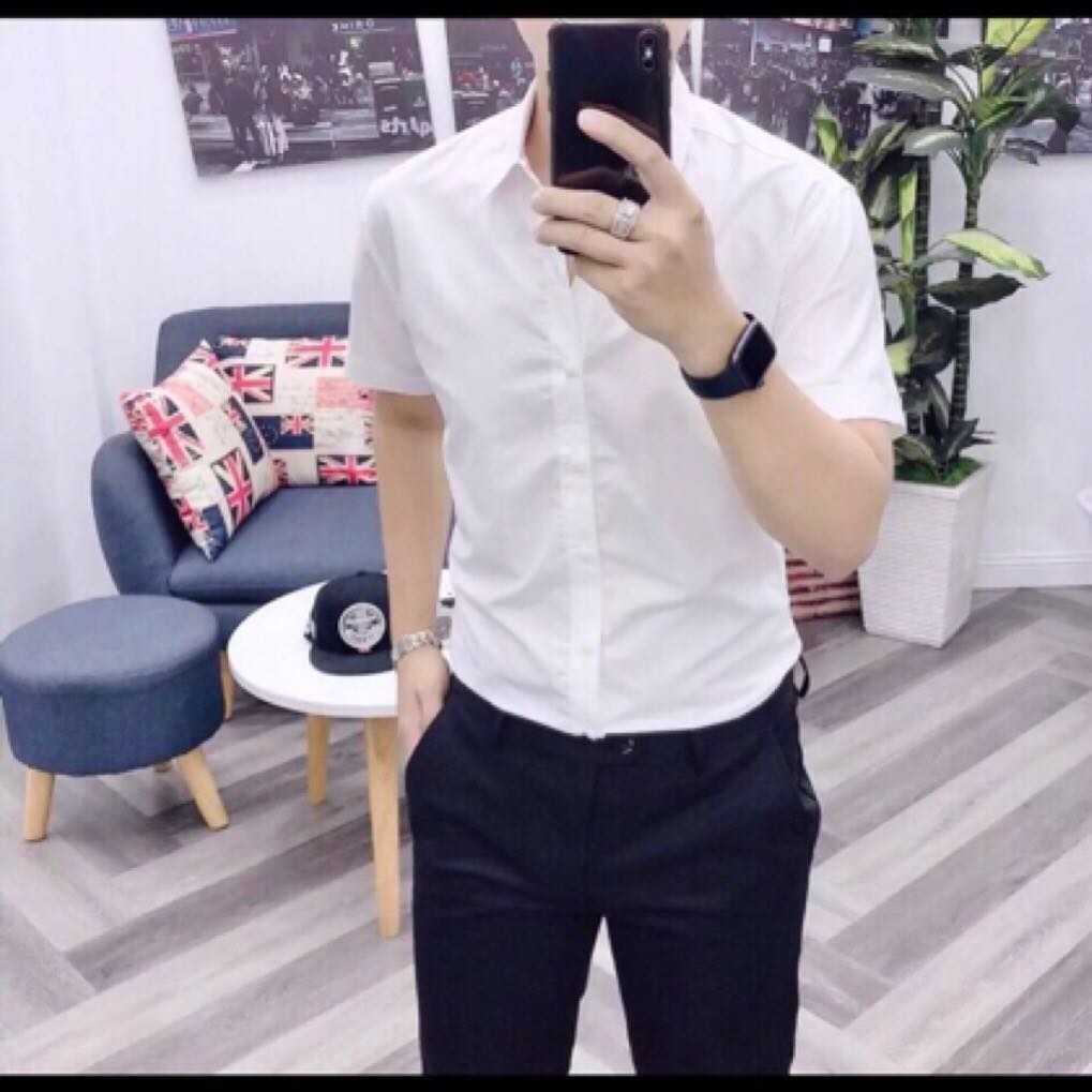 Áo sơ mi nam thời trang tay ngắn trẻ trung