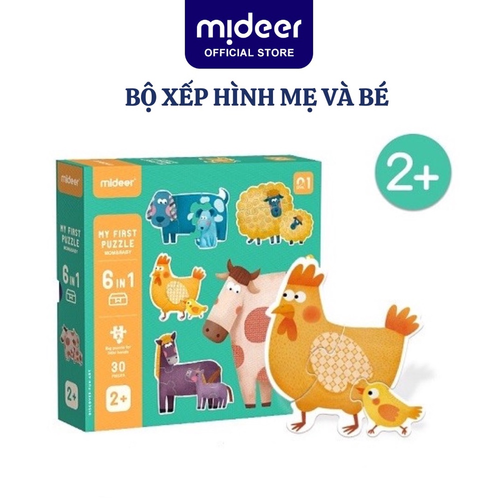 Đồ chơi ghép hình cho bé mideer my first puzzle mom and baby