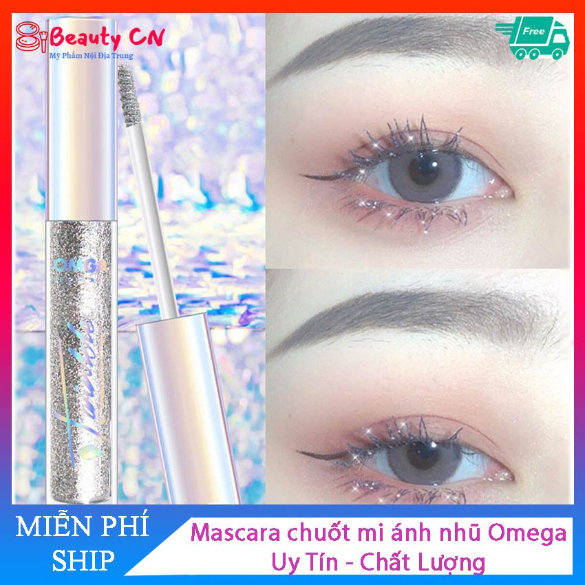 [ Siêu Rẻ] Mascara chuốt mi ánh nhũ cực lung linh Omega - Chuốt dài mi làm cho đôi mắt to tròn Hottrend 2020