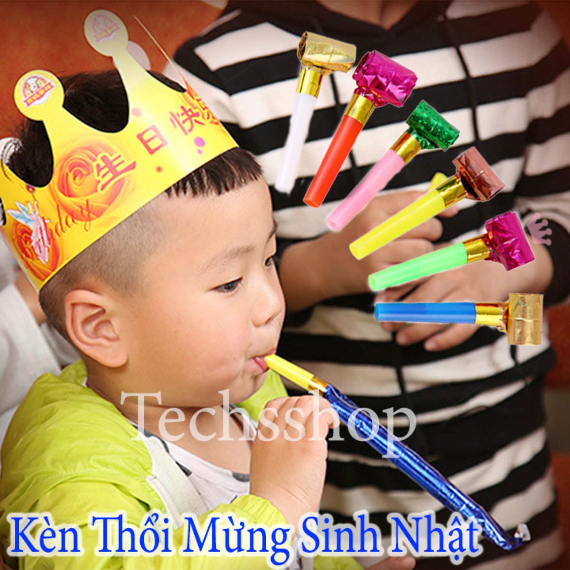 [Combo 3 cái]Kèn thổi mừng sinh nhật - Happy brithday - Trang trí đám cưới - Lễ kỷ niệm - Phụ kiện trang trí sinh nhật - Đồ trang trí thôi nôi - Sét trang trí đầy tháng - Sinh nhật cho bé - Bộ bóng trang trí sinh nhật bé trai, bé gái