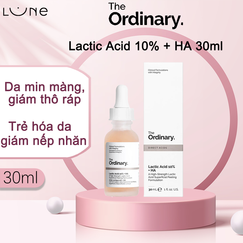 Chính hãng✨ the ordinary lactic acid 10% + ha 30ml serum the ordinary giữ ẩm tẩy da chết & loại bỏ nếp nhăn