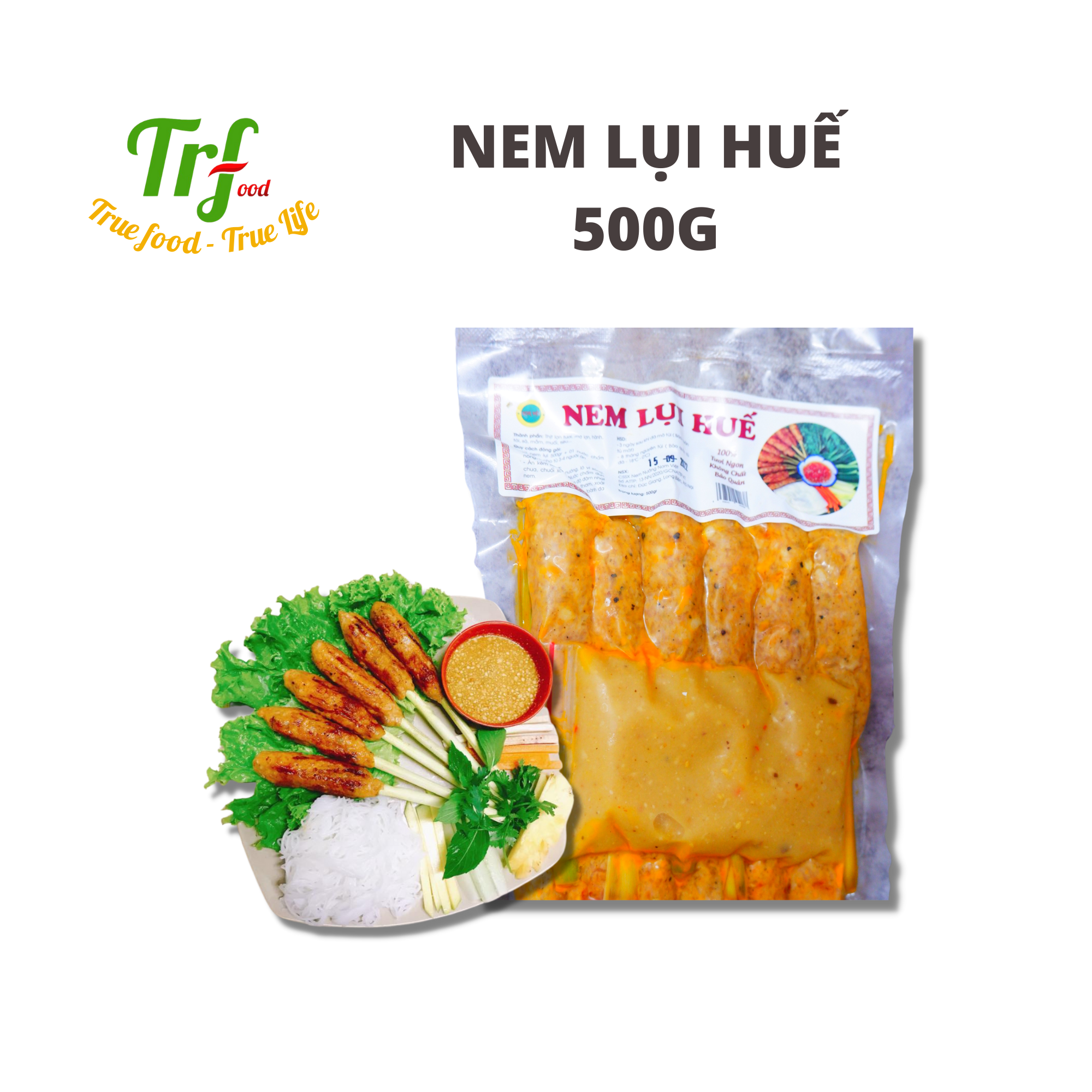 Nem lụi Huế gói 500g đặc sản xứ Huế ngon tặng kèm nước chấm