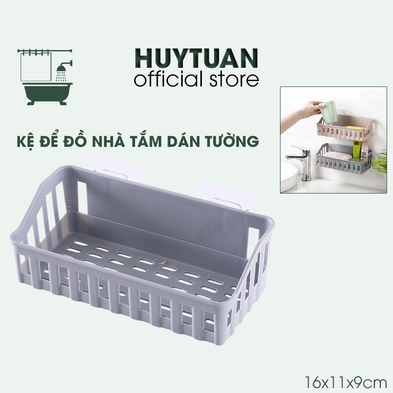Giá nhựa để đồ nhà tắm nhà bếp dán tường dạng đan lưới, đồ dùng nhà tắm nhà bếp giữ đồ khô ráo thoát nước chống ẩm mốc, Huy Tuấn