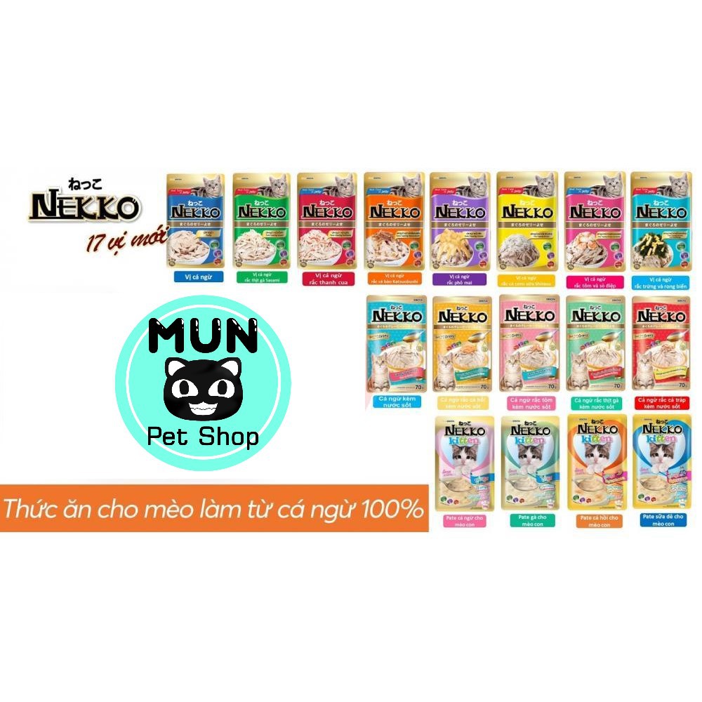Combo 12 gói pate nekko cho mèo 70gr - jelly mix vị