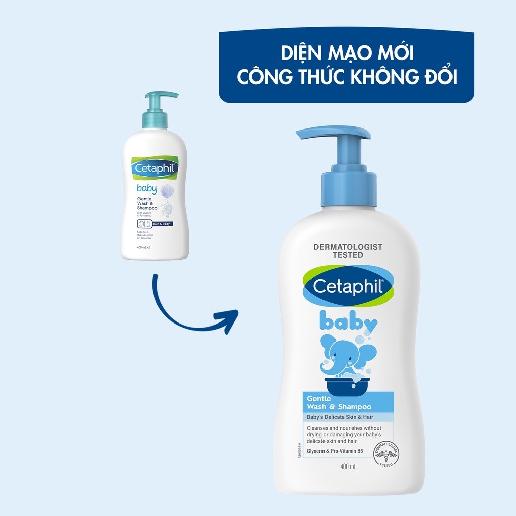 Sữa Tắm Gội Cetaphil Dịu Nhẹ Cho Bé 400ml Baby Gentle Wash & Shampoo