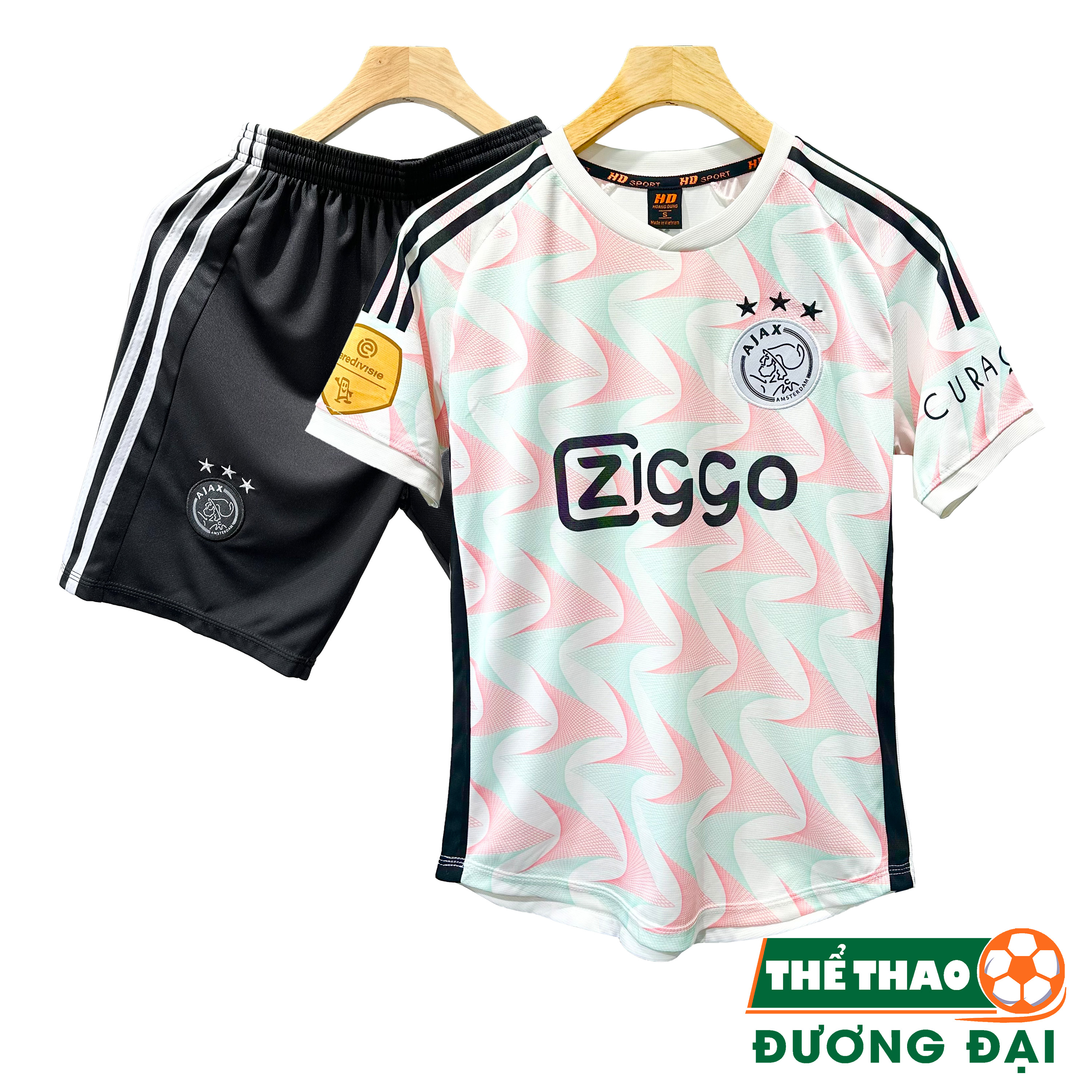 Quần Áo Bóng Đá Đồ Đá Banh Ajax Trắng Hồng 2023 Thun Mè Cao Cấp Không Nhăn Không Xù Lông Thể Thao Đương Đại