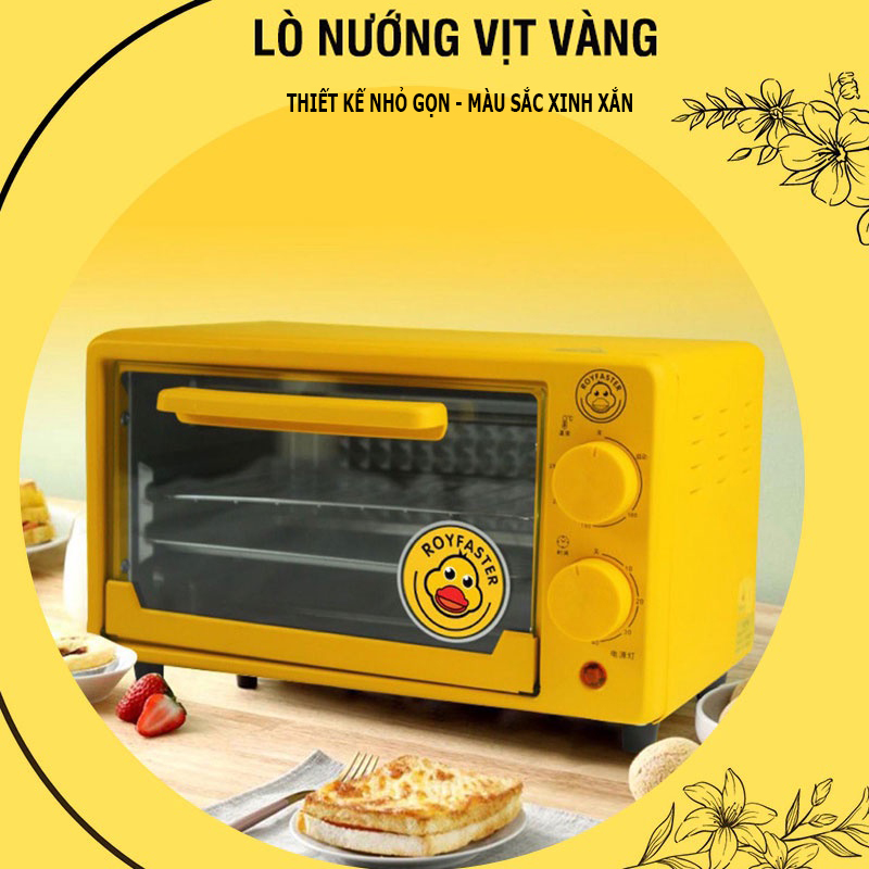 Lò nướng điện mini G.Duck, Lò nướng đa năng dung tích 12L thiết kế nhỏ gọn màu sắc xinh xắn, lò nướng điện cao cấp đa năng,Lò nướng bánh mì cao cấp nhiệt độ có thể điều chỉnh từ 35-250 độ C, chế độ hẹn giờ