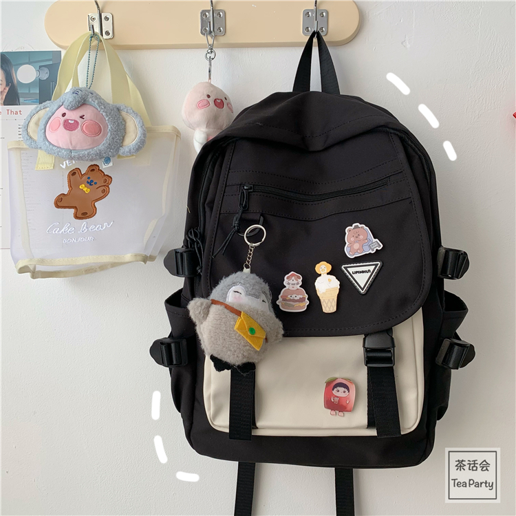 Balo đi học, balo ulzzang hàn quốc mạc tam giác học sinh cấp 2 tem lipinhui. Tặng Kèm bộ huy hiệu như hình