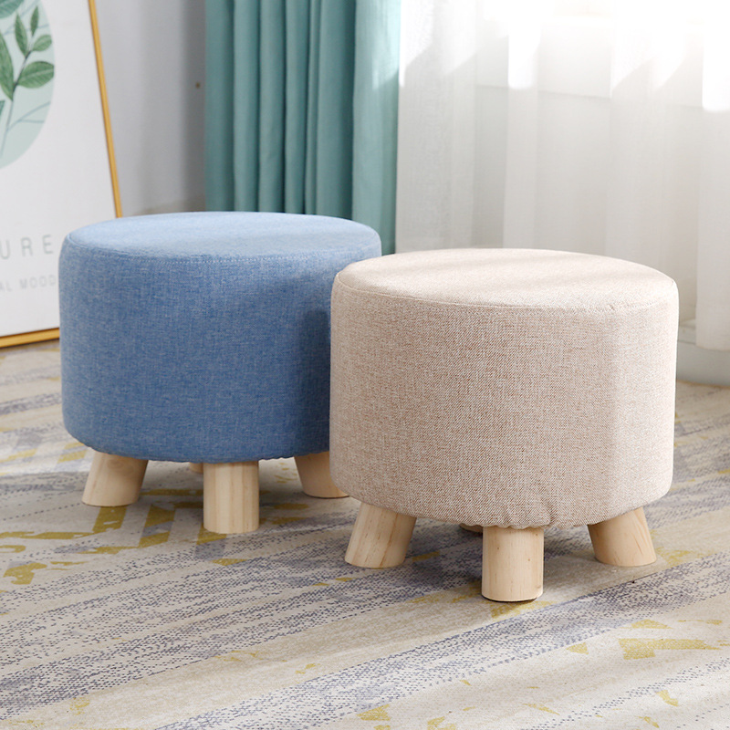 Ghế đôn, ghế kê chân văn phòng chân gỗ, trang trí phòng khách bọc mút vỏ có thể tháo rời