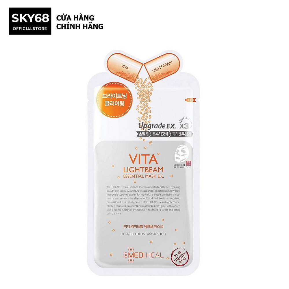 Mặt Nạ Dưỡng Da Trắng Sáng, Mờ Vết Thâm Mediheal Vita Lightbeam Essential Mask Ex 25ml