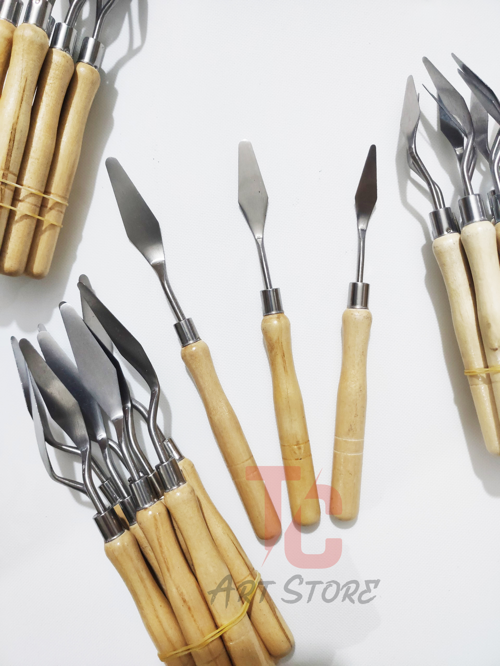 [HCM][TC Art Store] Bay pha màu KUELOX / bay múc màu cán gỗ vàng