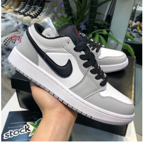 Giày thể thao jordan xám thấp cổ - giày jd xám cổ thấp nam nữ cá tính