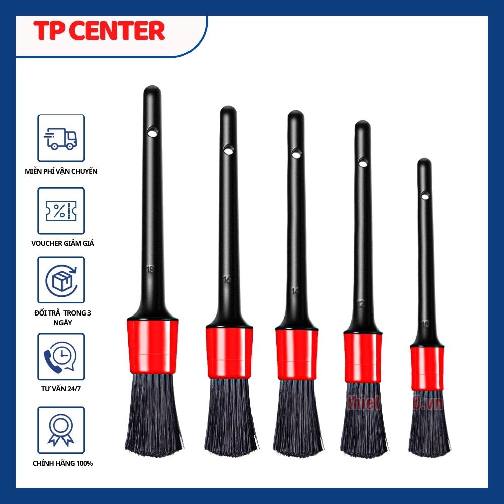 Bộ 5 cây cọ vệ sinh rửa xe ôtô, cọ rửa nội thất, khoang máy, mâm xe