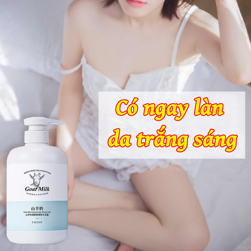 Goat Milk Niacinamide Body Wash 800ml sữa tắm làm trắng da nhanh loại bỏ lớp da chết có hắc tố Melanin Dưỡng ẩm cho da khô Lưu hương lâu, làm trắng da và dưỡng ẩm, giữ ẩm cho da