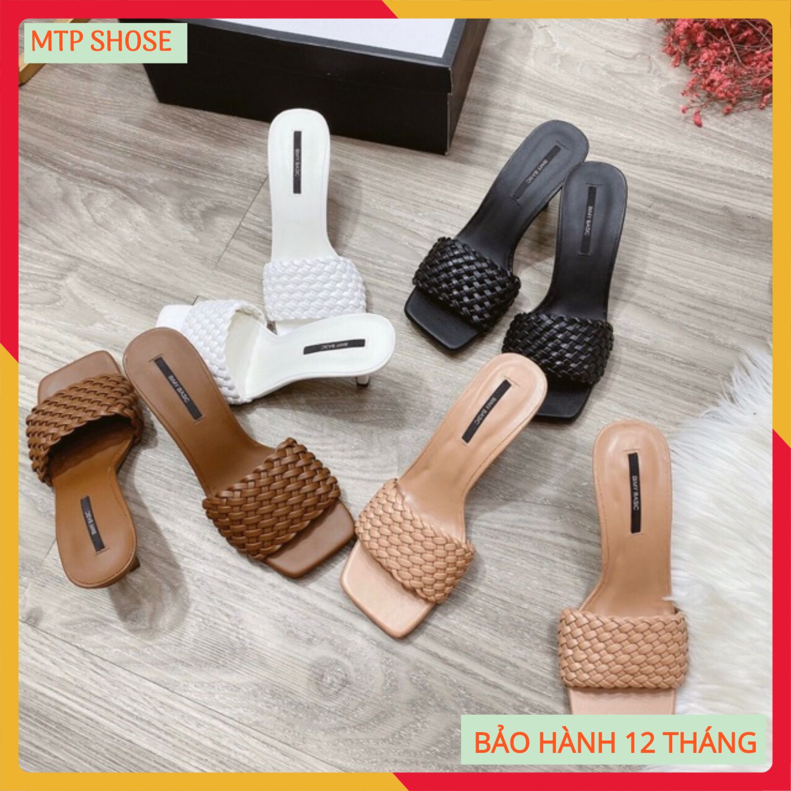 giày nữ, giày cao gót, giày cao gót nữ, guốc cao gót quai đan mảnh gót nhọn 7 phân hàng xuất cao cấp SD19