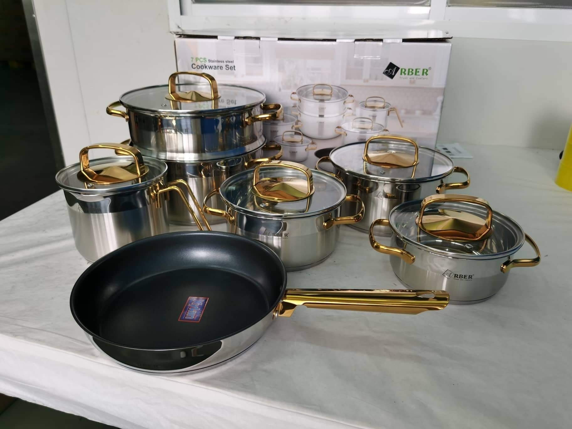 Bộ nồi inox 7 món Arber Gold Max