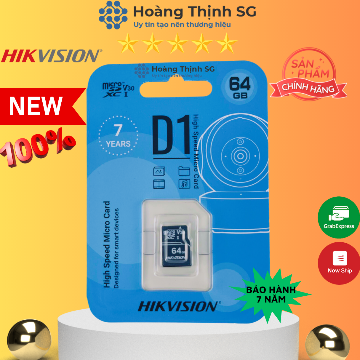 Thẻ nhớ 64gb 32gb microsd hikvision d1, thẻ nhớ 64gb microsd cho camera - hàng chính hãng