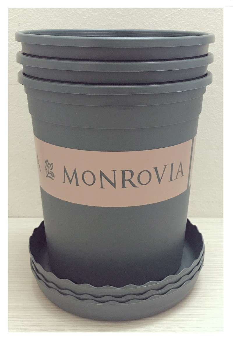 3 Bộ Chậu Nhựa Trồng Hoa Cây Cảnh (Chậu + Đĩa) MONROVIA CN 1Gal