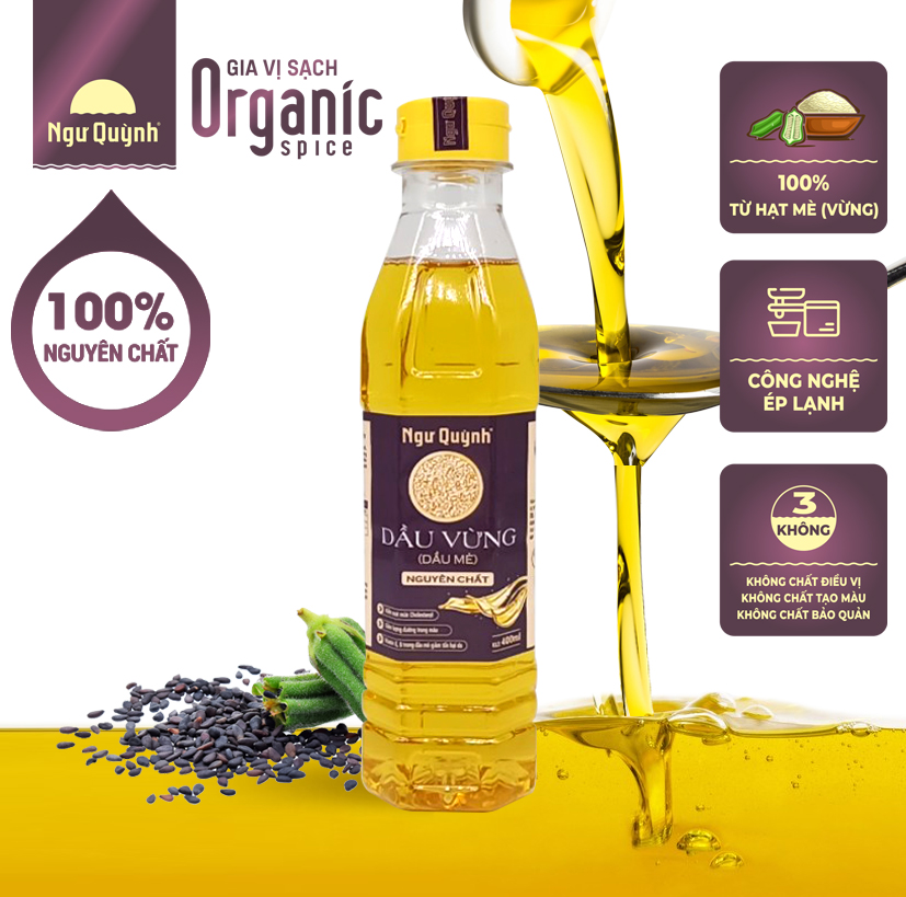 DẦU VỪNG (MÈ) NGUYÊN CHẤT 100% CÓ CHỨNG NHẬN VSATTP 400ml