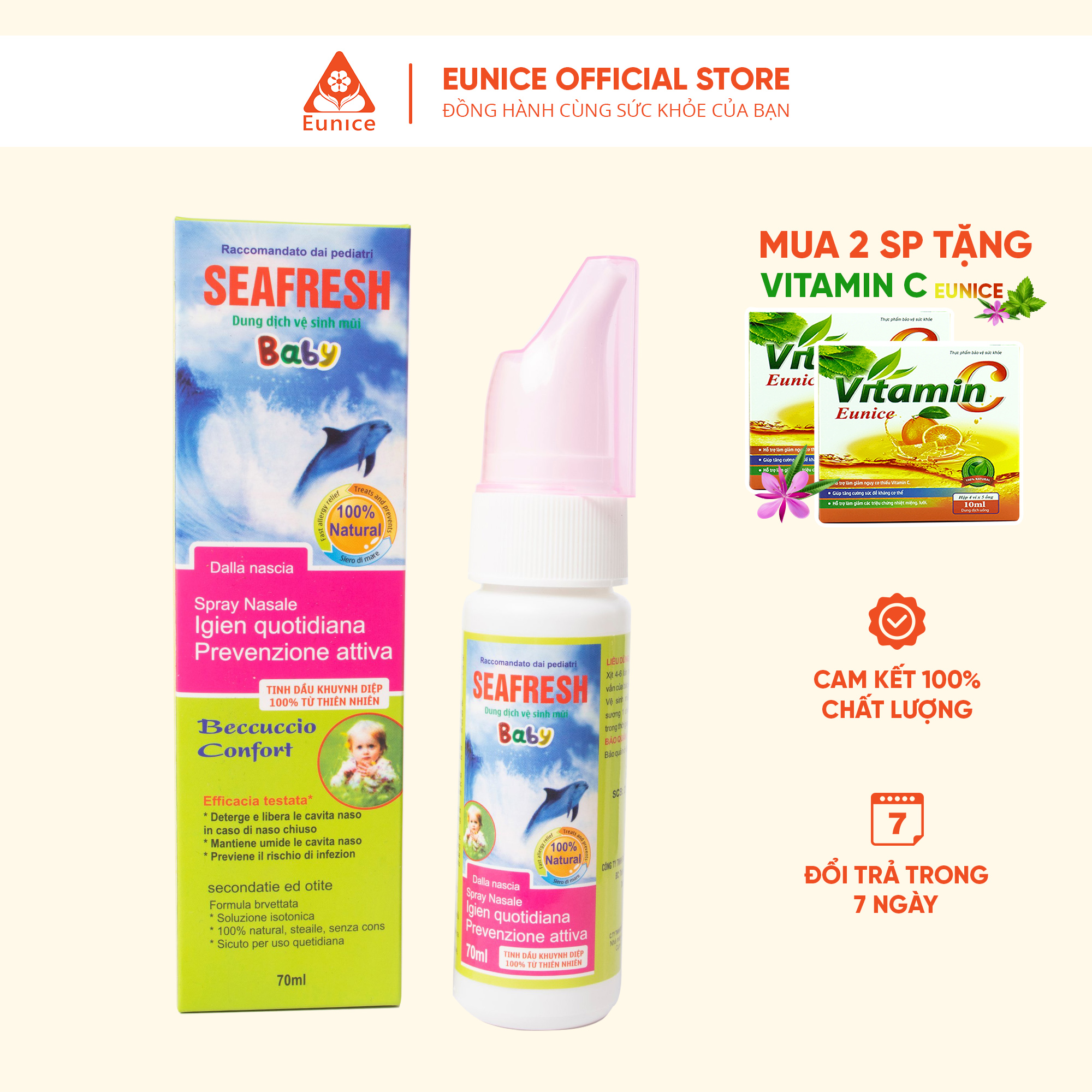 Nước muối biển sâu seafresh xịt mũi cho trẻ em