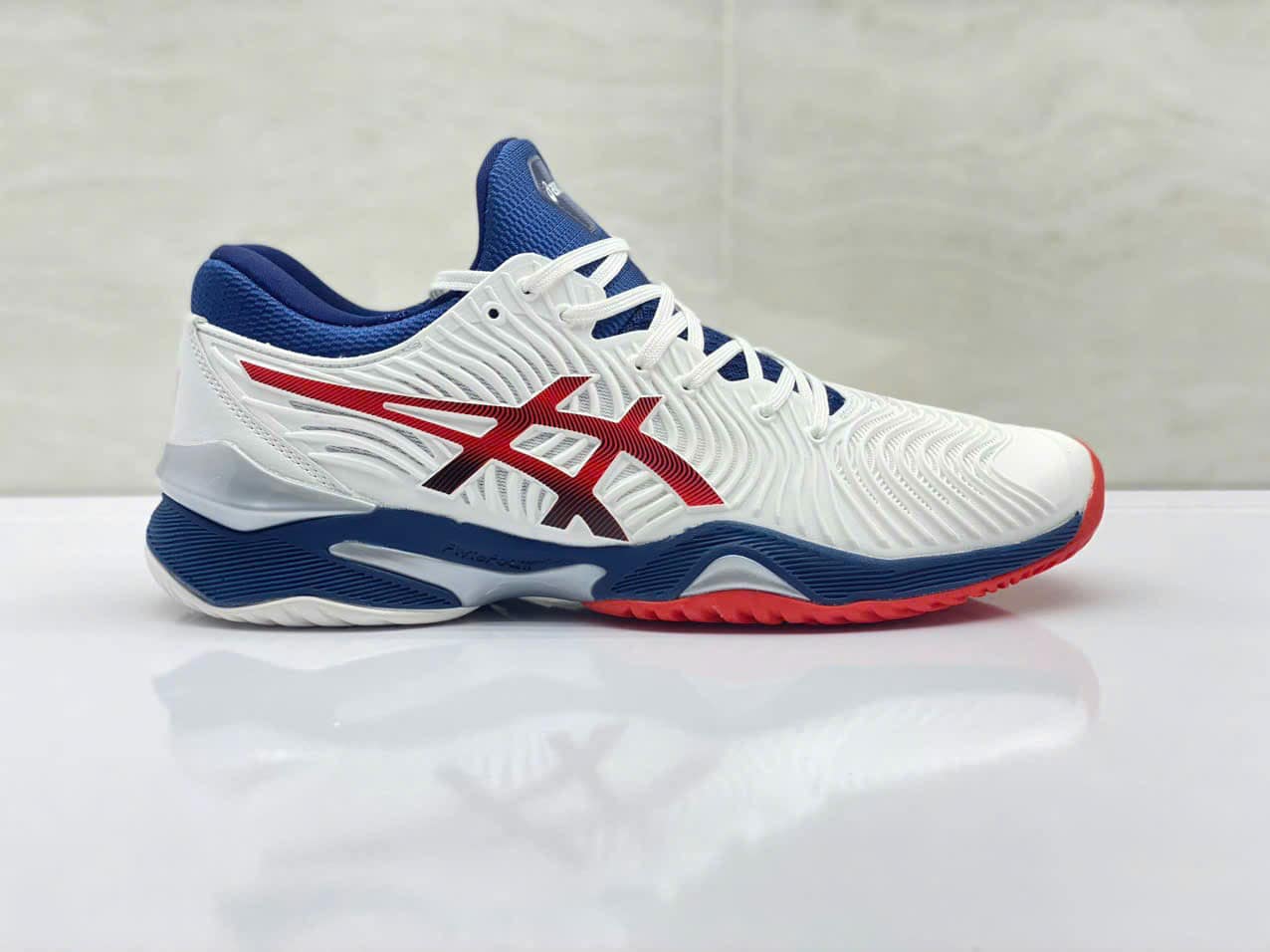 Asics Court FF 2 Novak 'White Mako Blue' - Giày tennis cầu lông nam ( tặng kèm tất - donate socks )