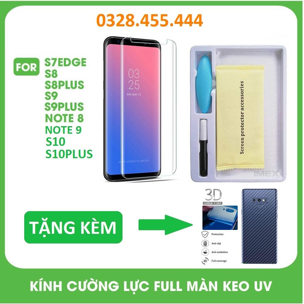 Kính cường lực full bộ keo UV - Full màn hình [HỞ LOA] công nghệ mới đèn UV dành cho Samsung Galaxy S7edge/S8/S8+/S9/S9+/Note 8/Note 9