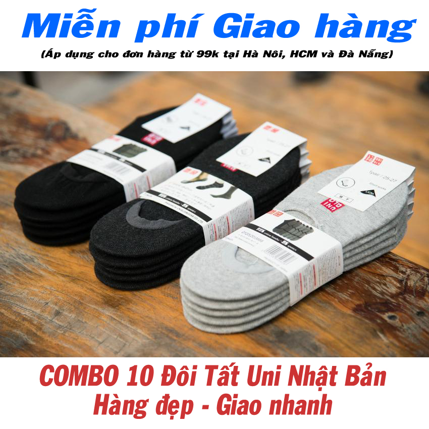 BÁN CHẠY Bộ 10 đôi tất vớ hài lười xuất Nhật cao cấp, 10 đôi tất nam, Set tất nam khử mùi, Tất nam xuất Nhật, Tất nam Uni cao cấp