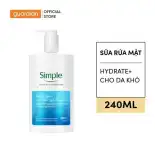 Sữa Rửa Mặt Dưỡng Ẩm Simple Hydrate+ 240ml  Guardian Store