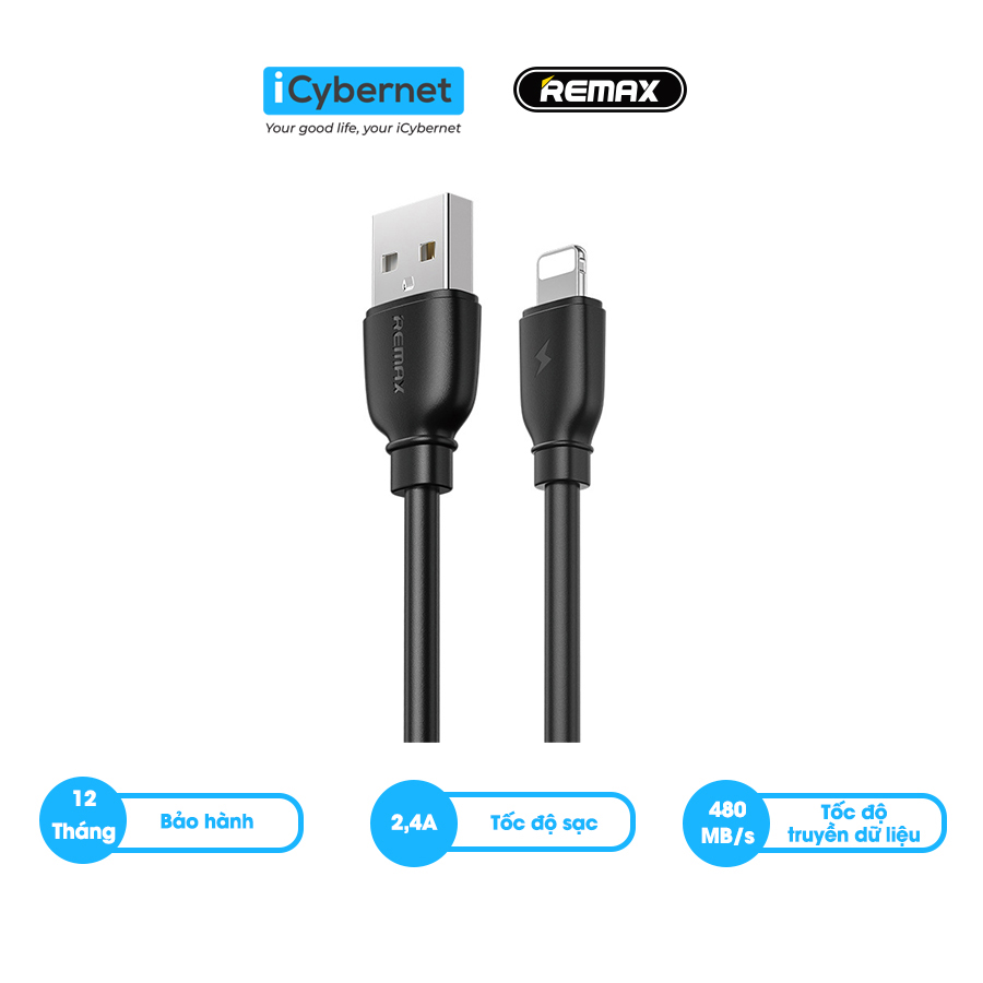 Dây cáp sạc Remax RC-138i  USB to Lightning cho iphone, ipad, airpods....- Hàng chính hãng- Remax- Freeshipmax