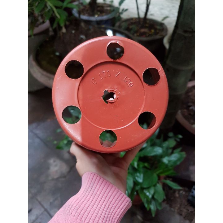 5 CHẬU NHỰA TRỒNG LAN GIẢ GỐM ĐẤT NUNG(170x100mm)