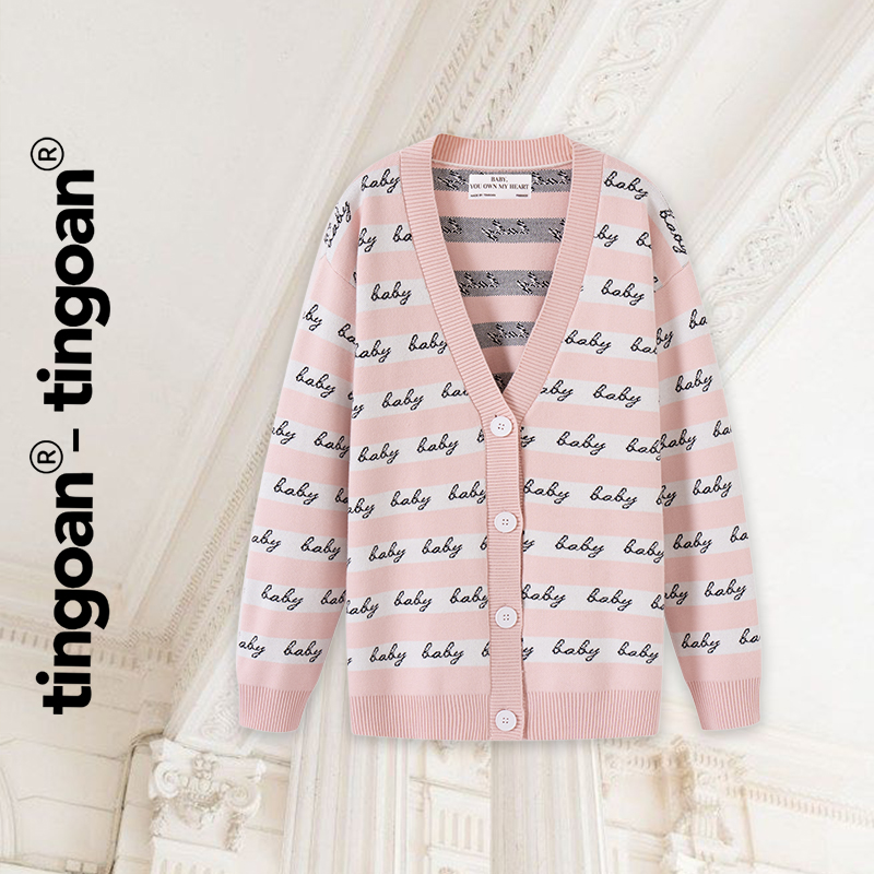 Tingoan® - áo khoác cardigan len xù hồng baby baby cardigan/pk