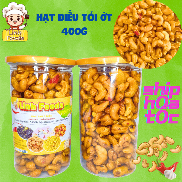 400gr hạt điều tỏi ớt hàng loại 1 đơn từ 50k