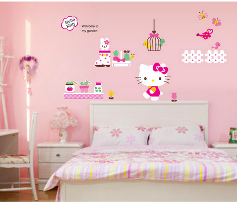 Decal dán tường hello kitty 5 có keo sẵn EB176