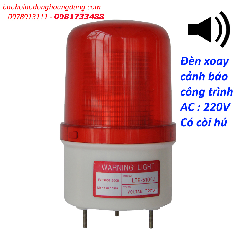 Đèn quay cảnh báo công trường có còi & không còi. đèn cảnh báo xoay có còi 220v. đèn xoay có còi báo động, bóng led điện áp nguồn 220v.