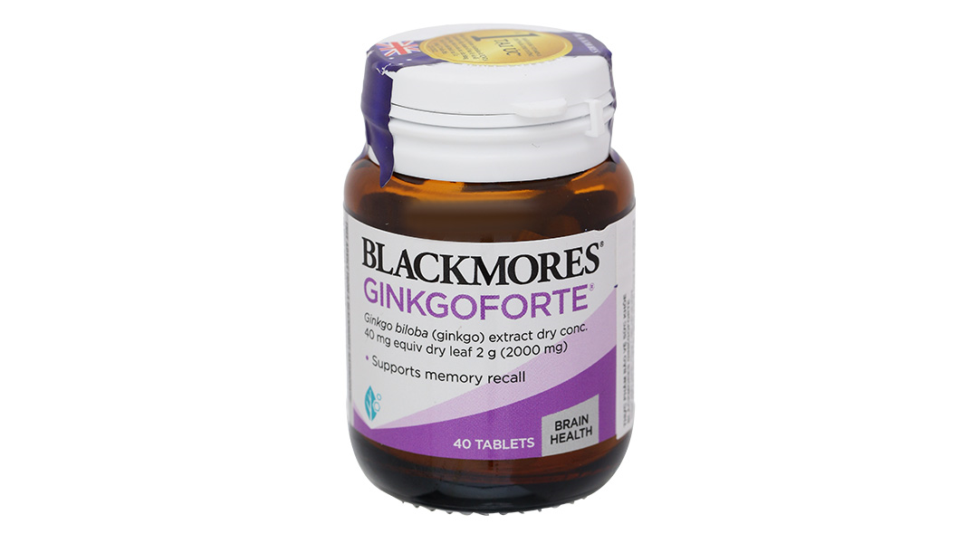 Blackmores Ginkgoforte hỗ trợ tuần hoàn máu não lọ 40 viên