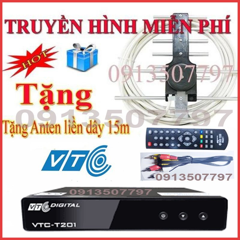 bộ đầu thu truyền hình số mặt đất VTC t201 xem truyền hình miễn phí