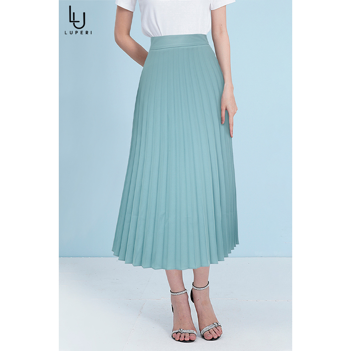Chân váy xếp ly cao cấp dáng dài luperi lfcv5120 loại ly to