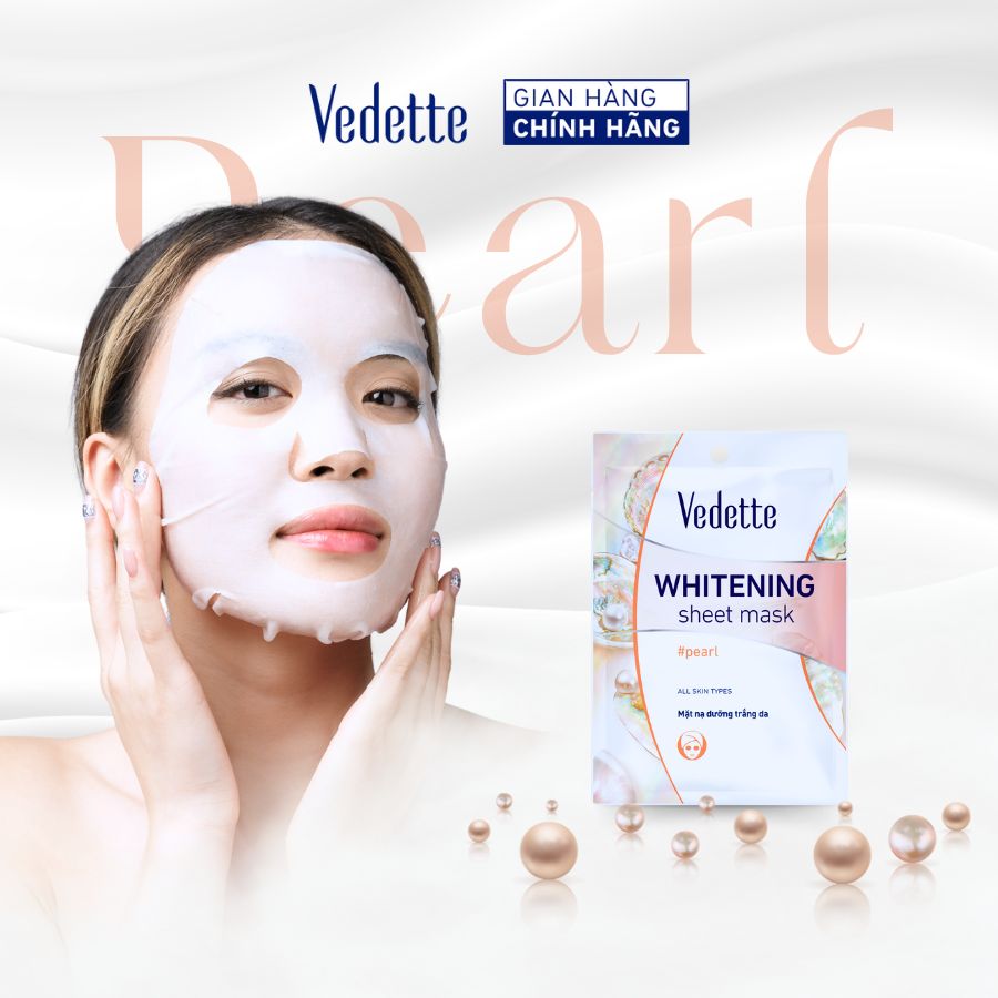Mặt nạ giấy trắng da Vedette Ngọc Trai 22ml (TPM016)