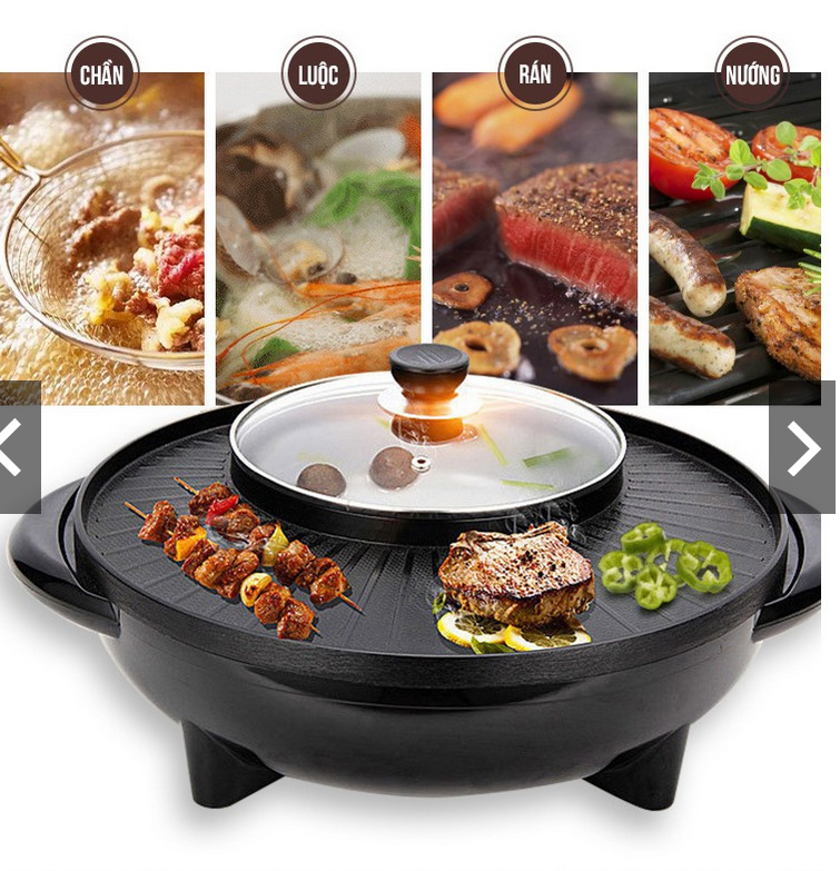 [GIÁ SỐC] Nồi Lẩu Nướng Điện Đa Năng,Nồi Lẩu Điện Mini Đa Năng 2 Ngăn, Bếp Lẩu Nướng Hàn Quốc 2 In 1 Bếp Nướng Gia Đình Không Khói Không Dính Bếp Lẩu Nướng Điện Kết Hợp Tiện Dụng