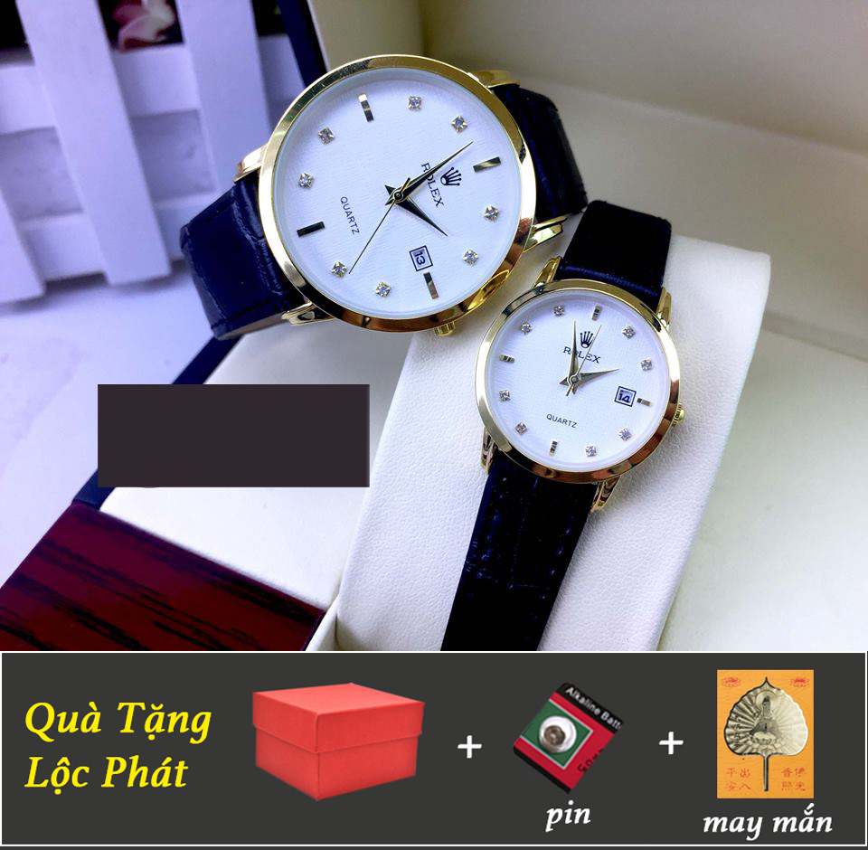 Đồng Hồ Đôi Cặp Đồng Hồ Nam Đồng Hồ Nữ Giá 1 Đôi Dây Da Cao Cấp Máy Nhật Chống Nước Chống Trầy Xước Tặng Pin, Lá Bồ Đề May Mắn Phong Thuỷ