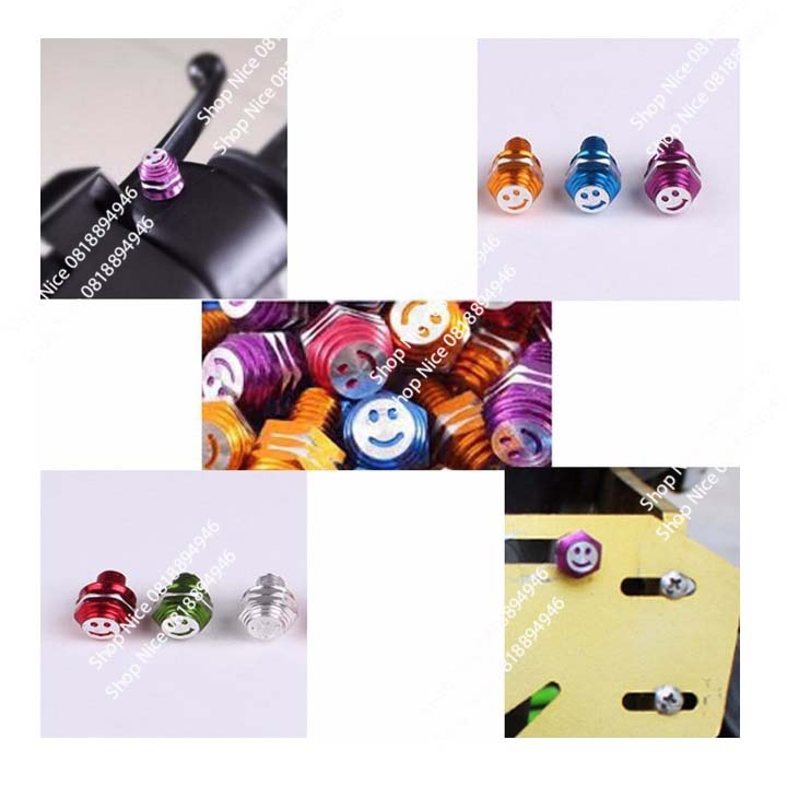 Ốc chân gương xe máy hình mặt cười giá 1 Đôi