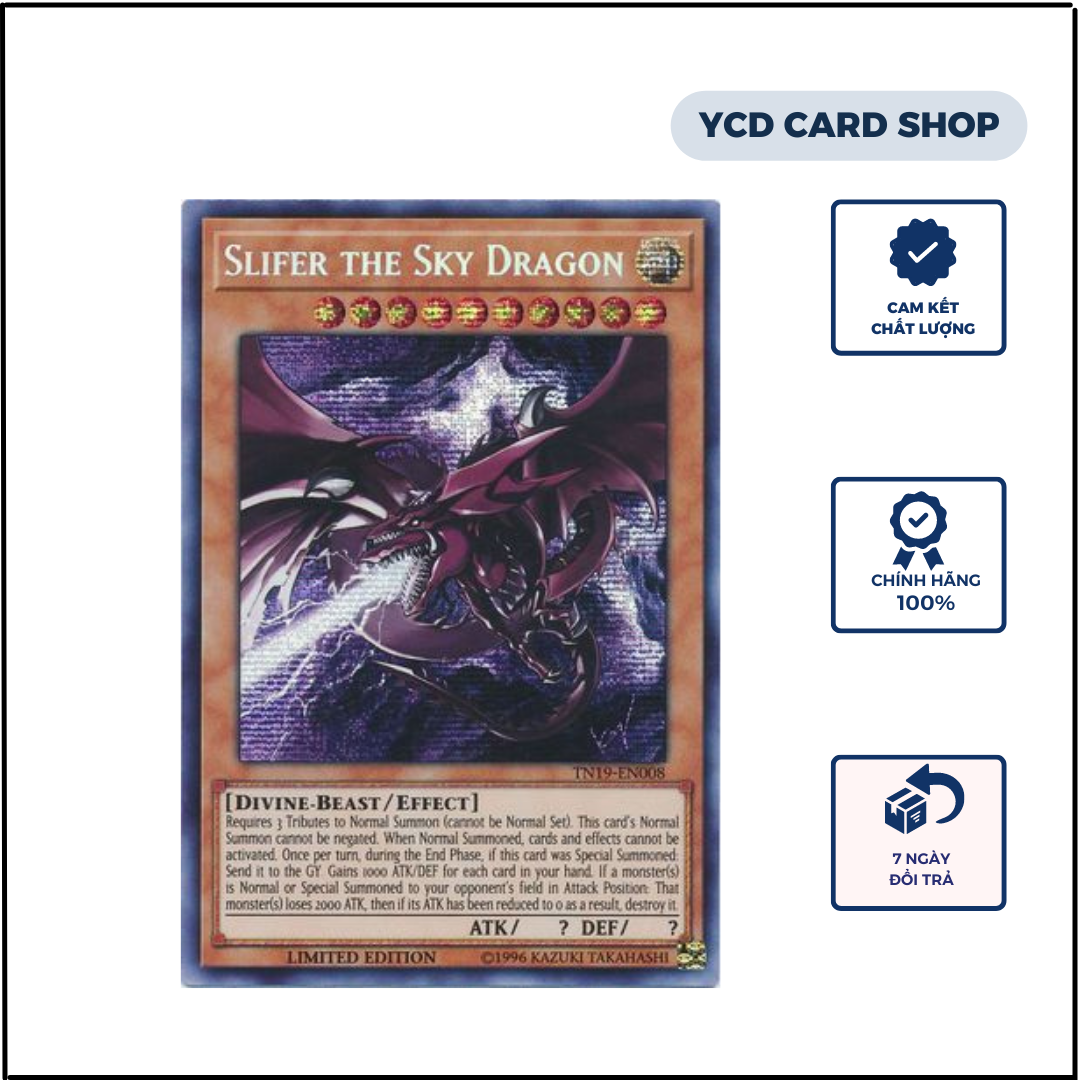 Thẻ bài yugioh chính hãng Slifer the Sky Dragon Alternate art Prismatic