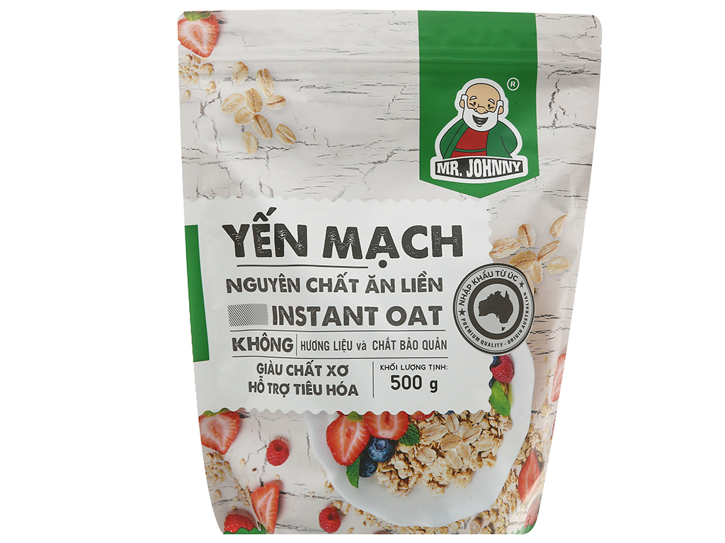 Yến mạch nguyên chất ăn liền Mr.Johnny gói 500g