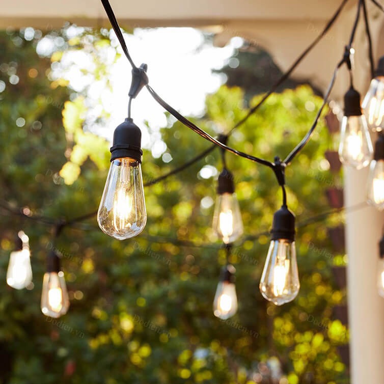 Bộ dây đui đèn ngoài trời 5m 10 đui và 10m 20 đui