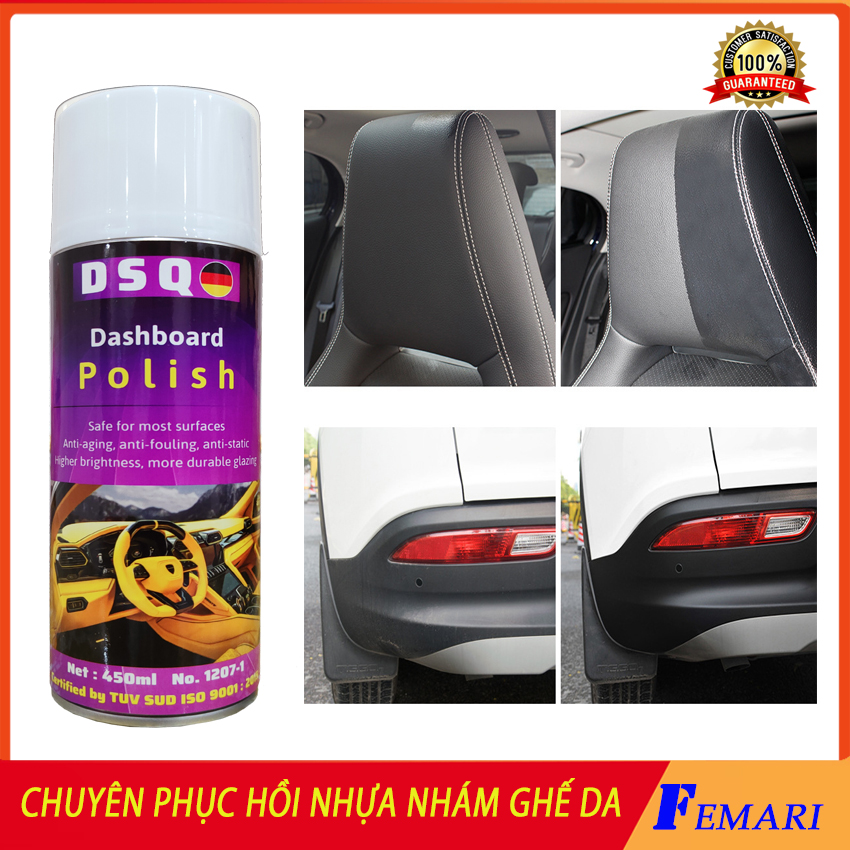 chai xịt dưỡng nhựa nhám, phục hồi nhựa, Làm mới nhựa đen, Làm mới ghế da Dashboar Waxing THIS - FEMARI