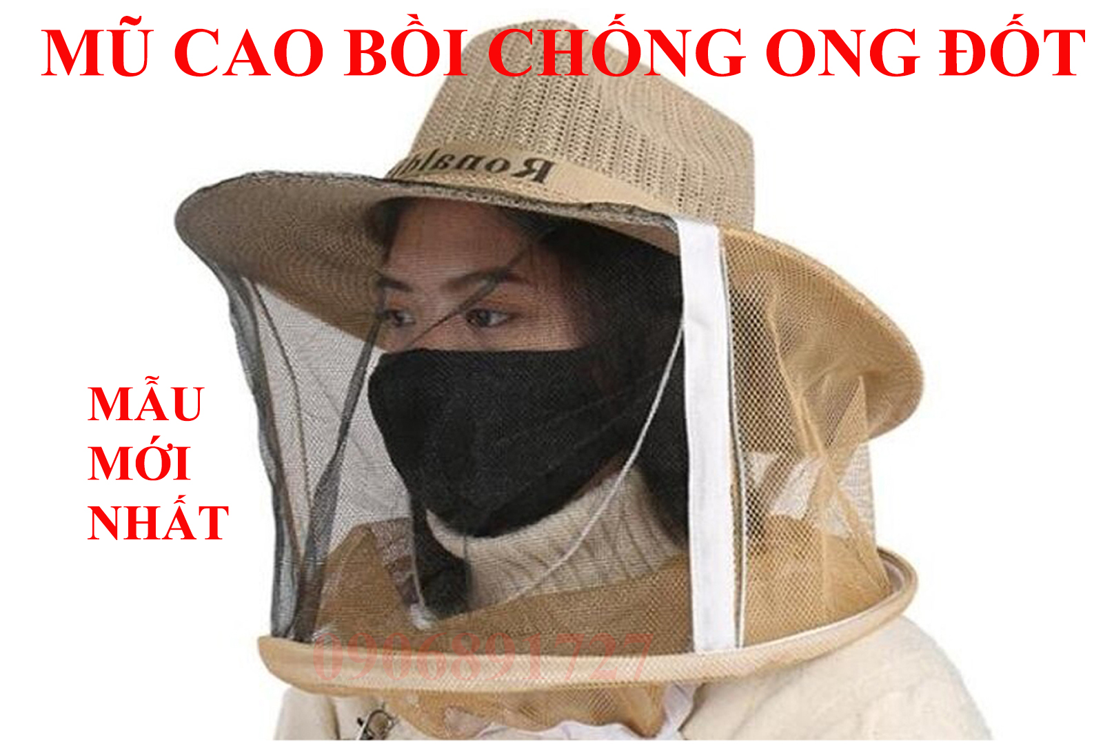 Mũ cao bồi chống ong, côn trùng đốt loại xịn